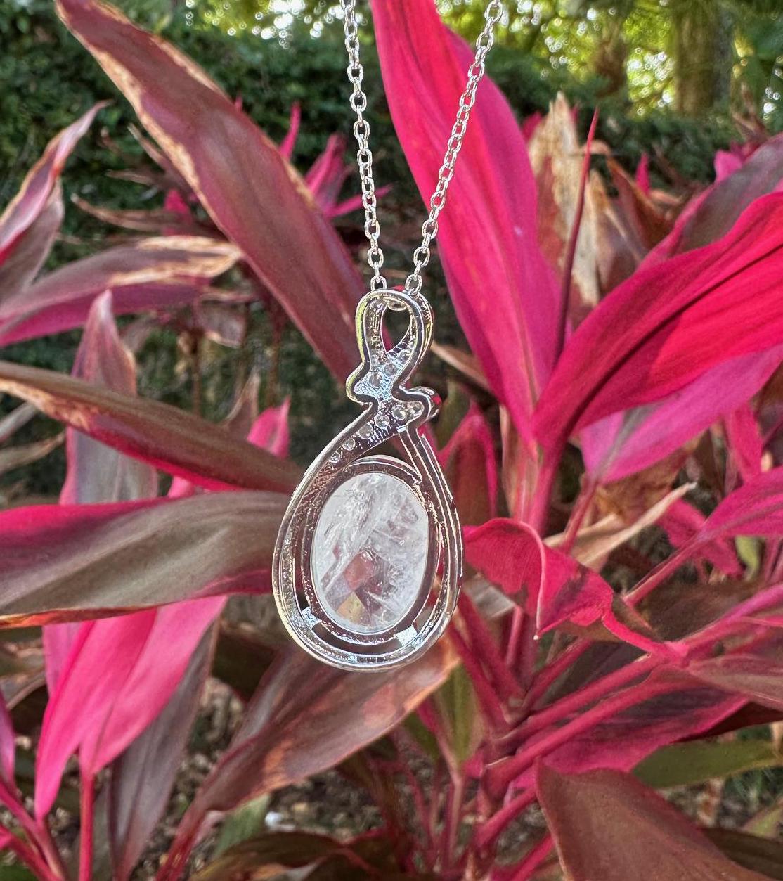 Clear Quartz Swirl Necklace