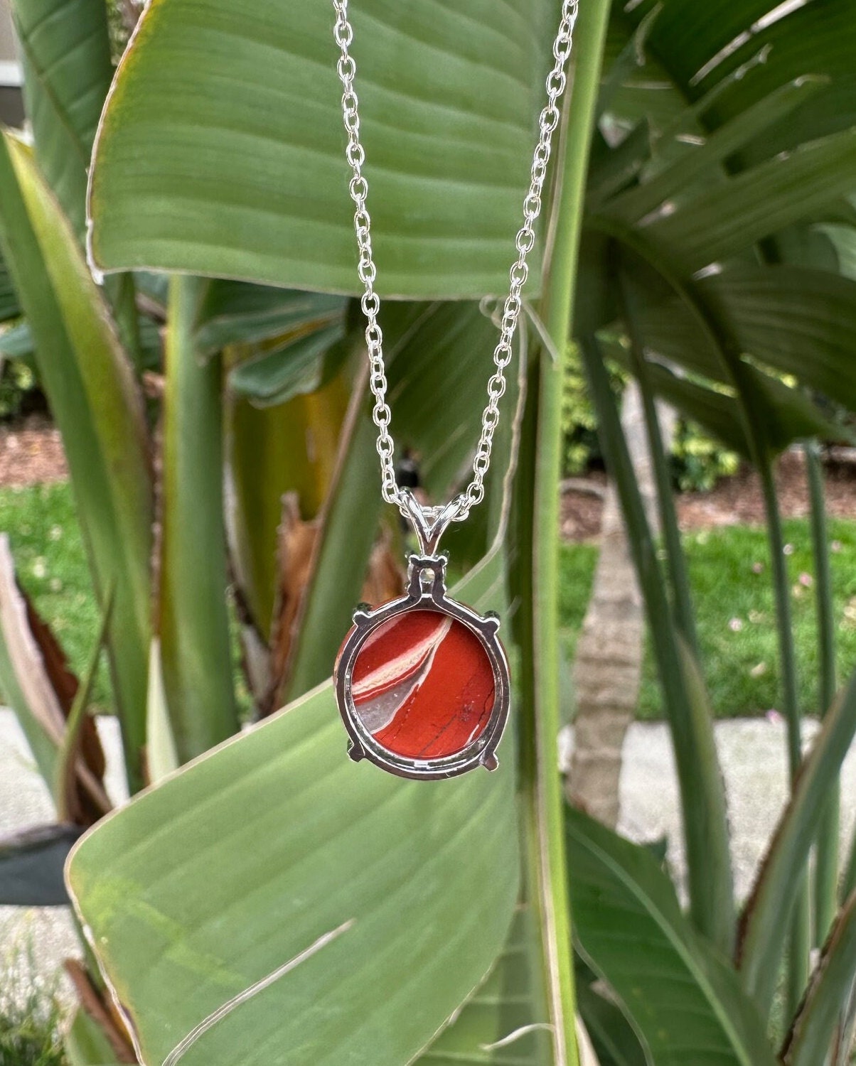 Rainbow Jasper Prism Pendant Necklace