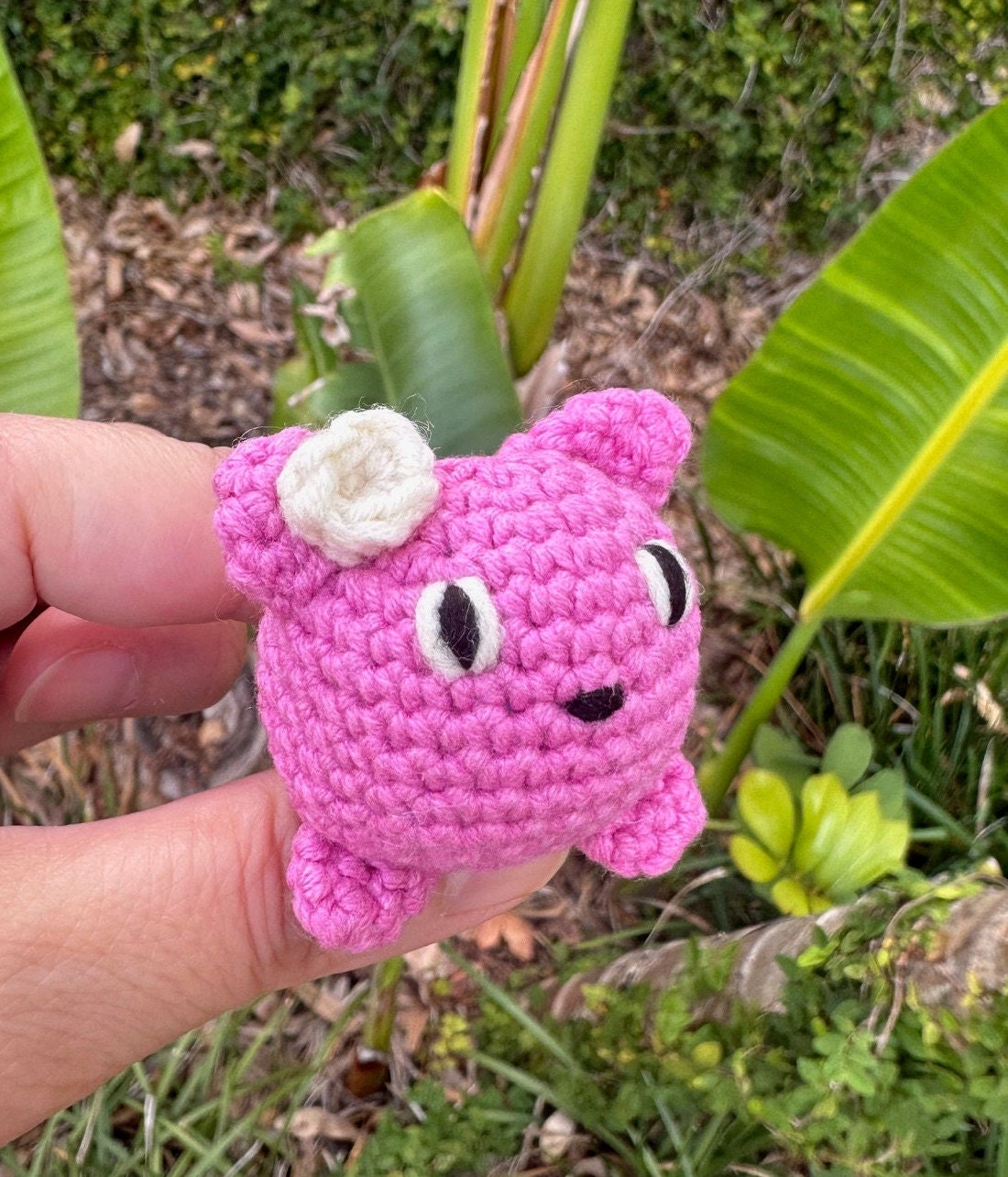 Crochet Pink Kitten Figurine