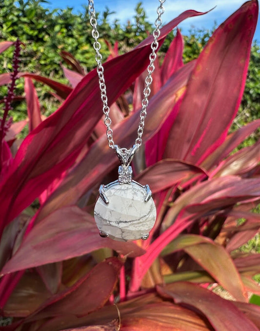 Howlite Prism Pendant Necklace