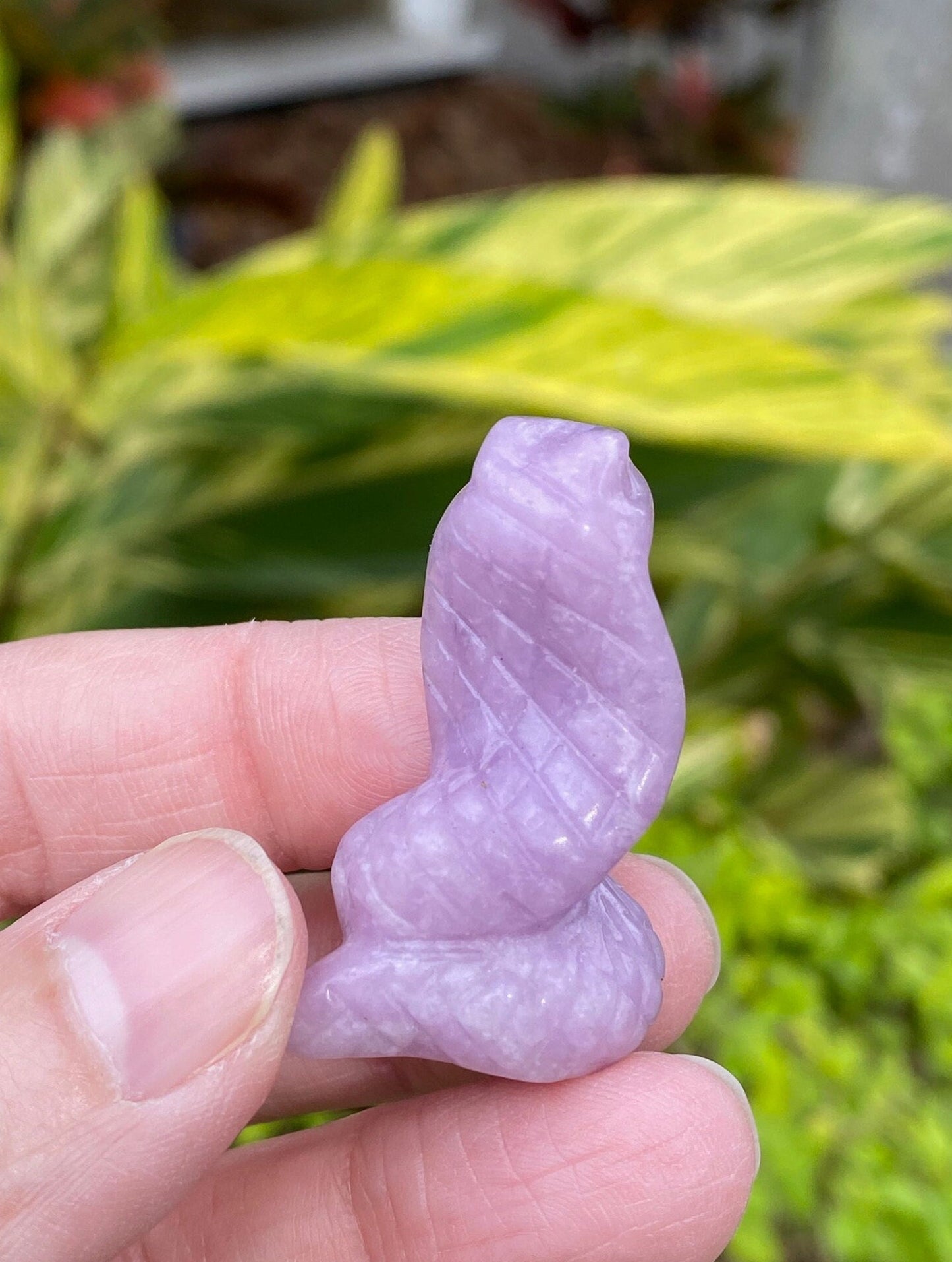 Lepidolite Cobra Snake Figurine