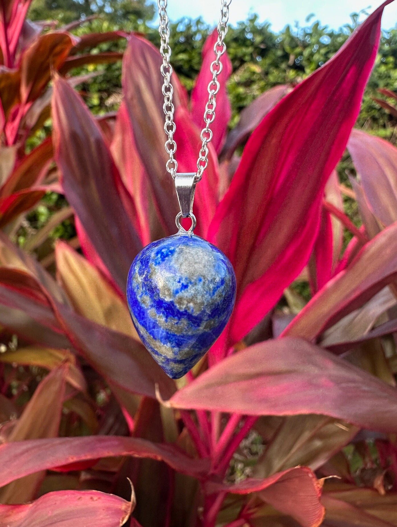 Lapis Lazuli Acorn Pendant Necklace