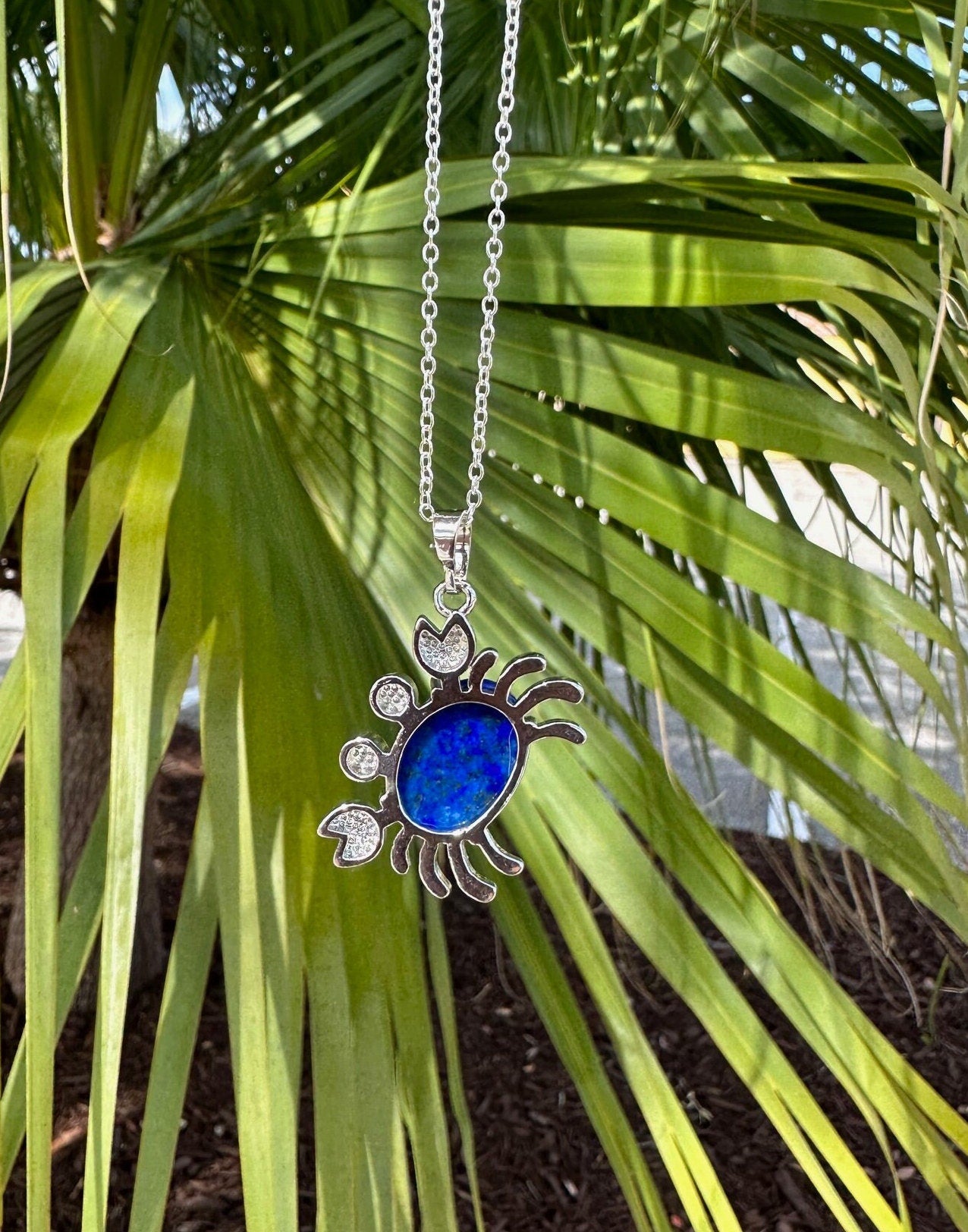 Lapis Lazuli Crab Necklace