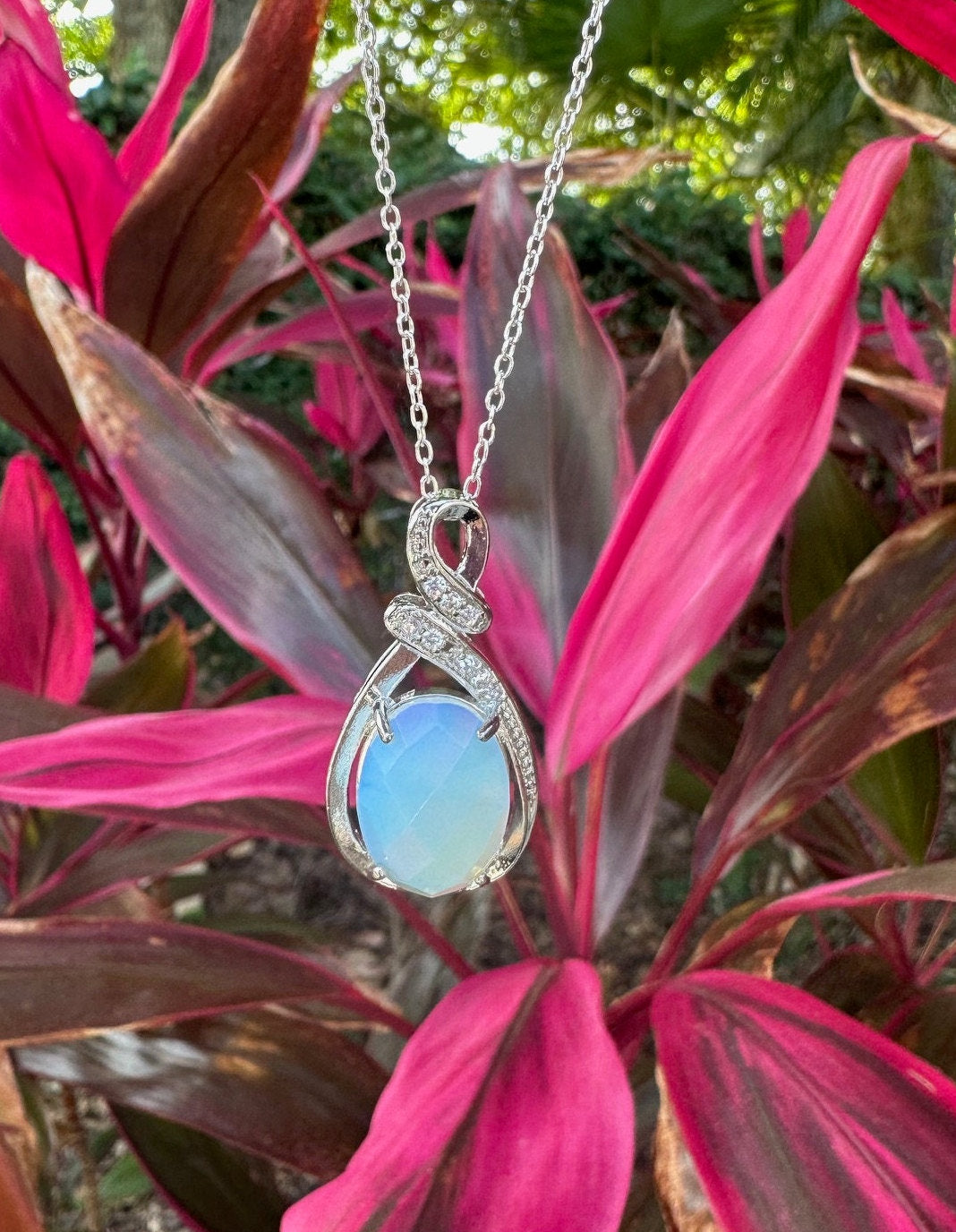 Opalite Swirl Pendant Necklace