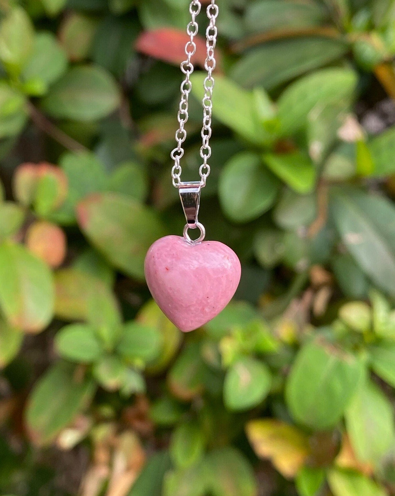 Rhodonite Heart Pendant Necklace