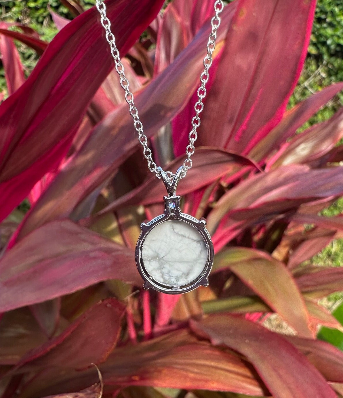 Howlite Prism Pendant Necklace