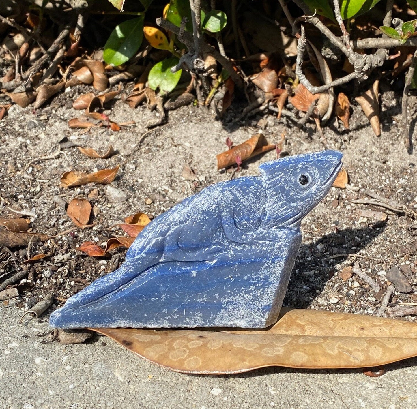 Blue Aventurine Chameleon Figurine