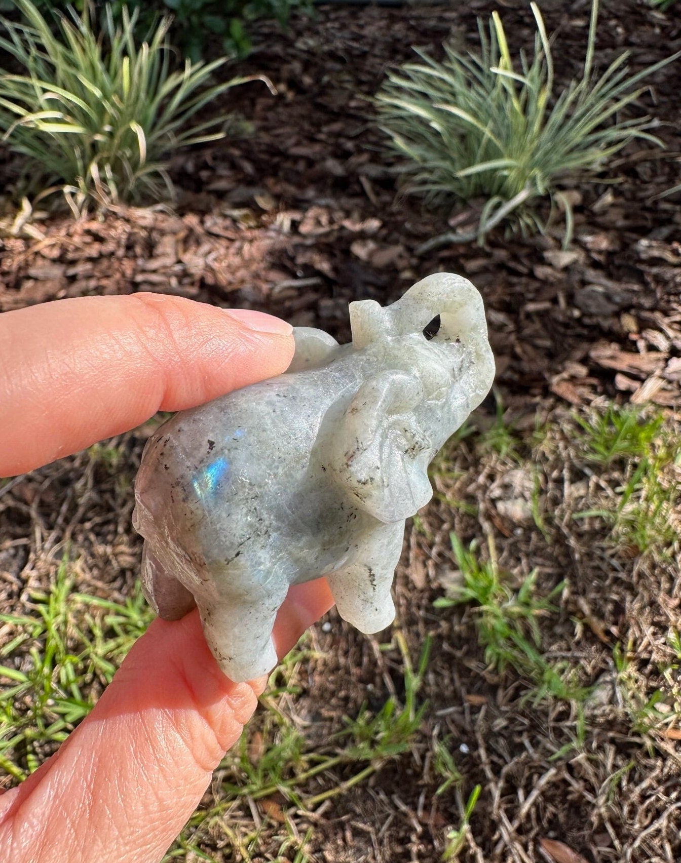 Rainbow Labradorite Elephant Figurine