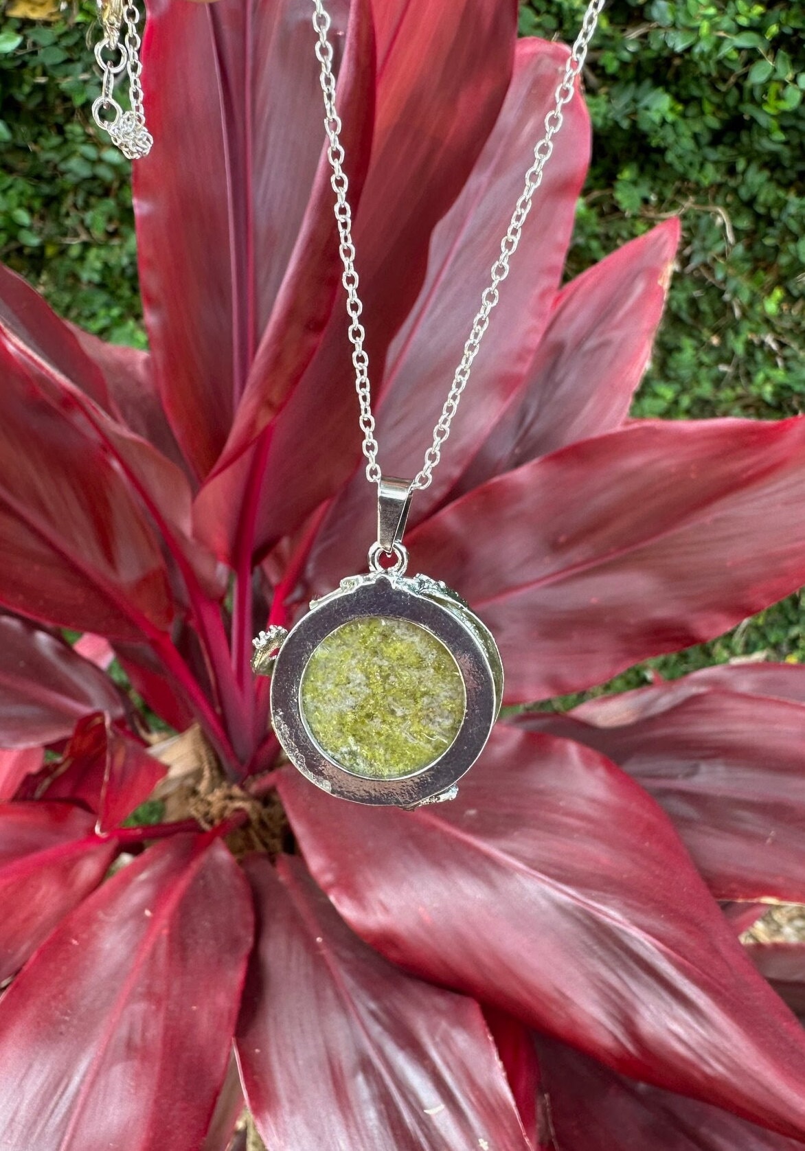 Unakite Dragon Flat Necklace