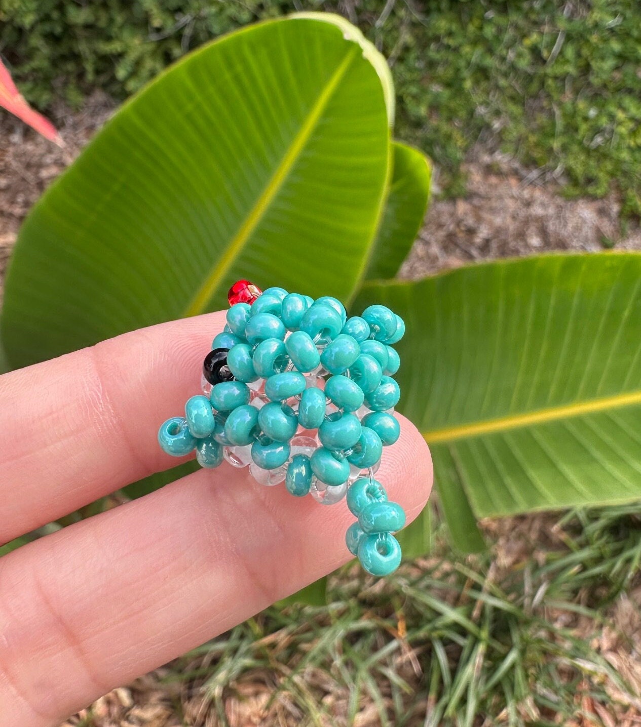 Beaded Baby Dolphin Figurine