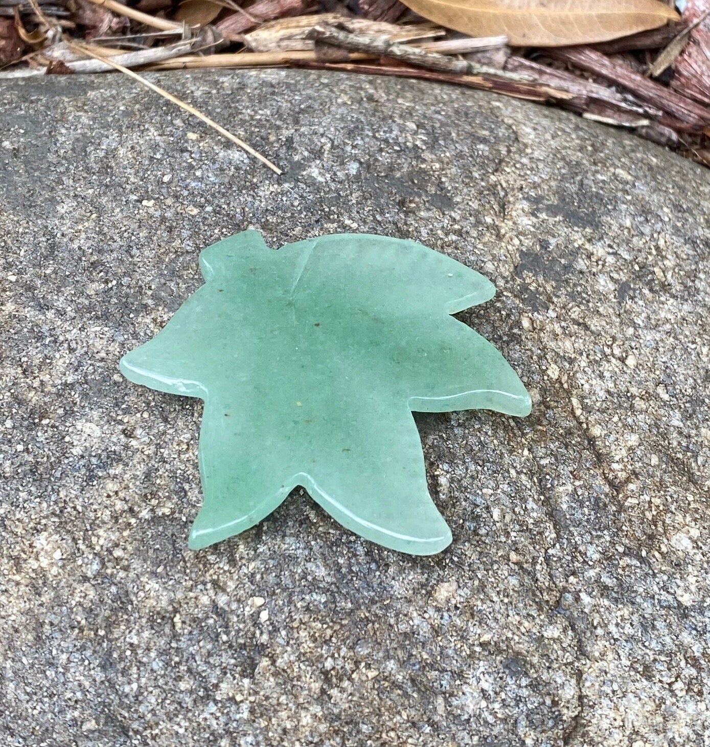 Green Aventurine Maple Leaf Figurine