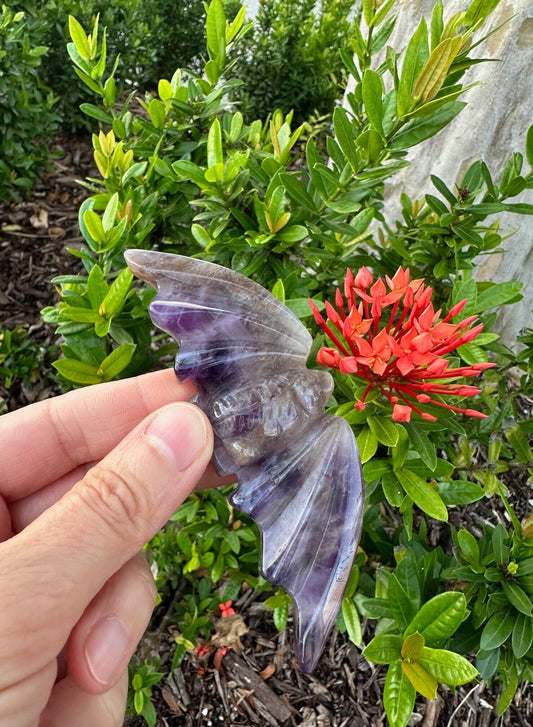 Chevron Amethyst Bat Figurine