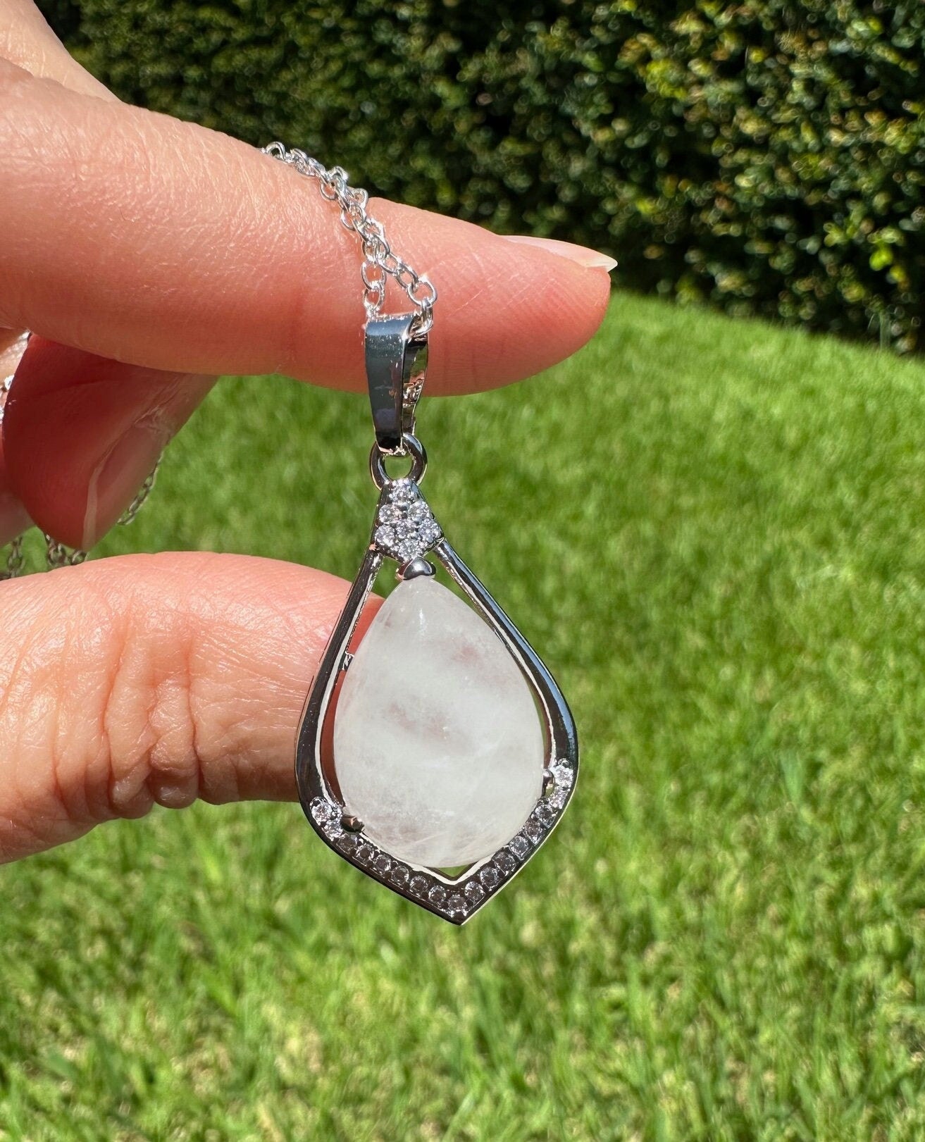 Clear Quartz Rhombus Necklace