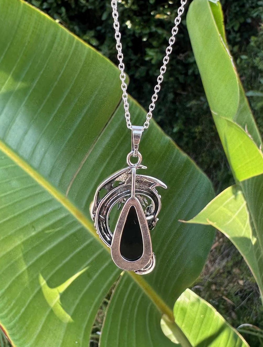 Obsidian Dragon Crawling Necklace