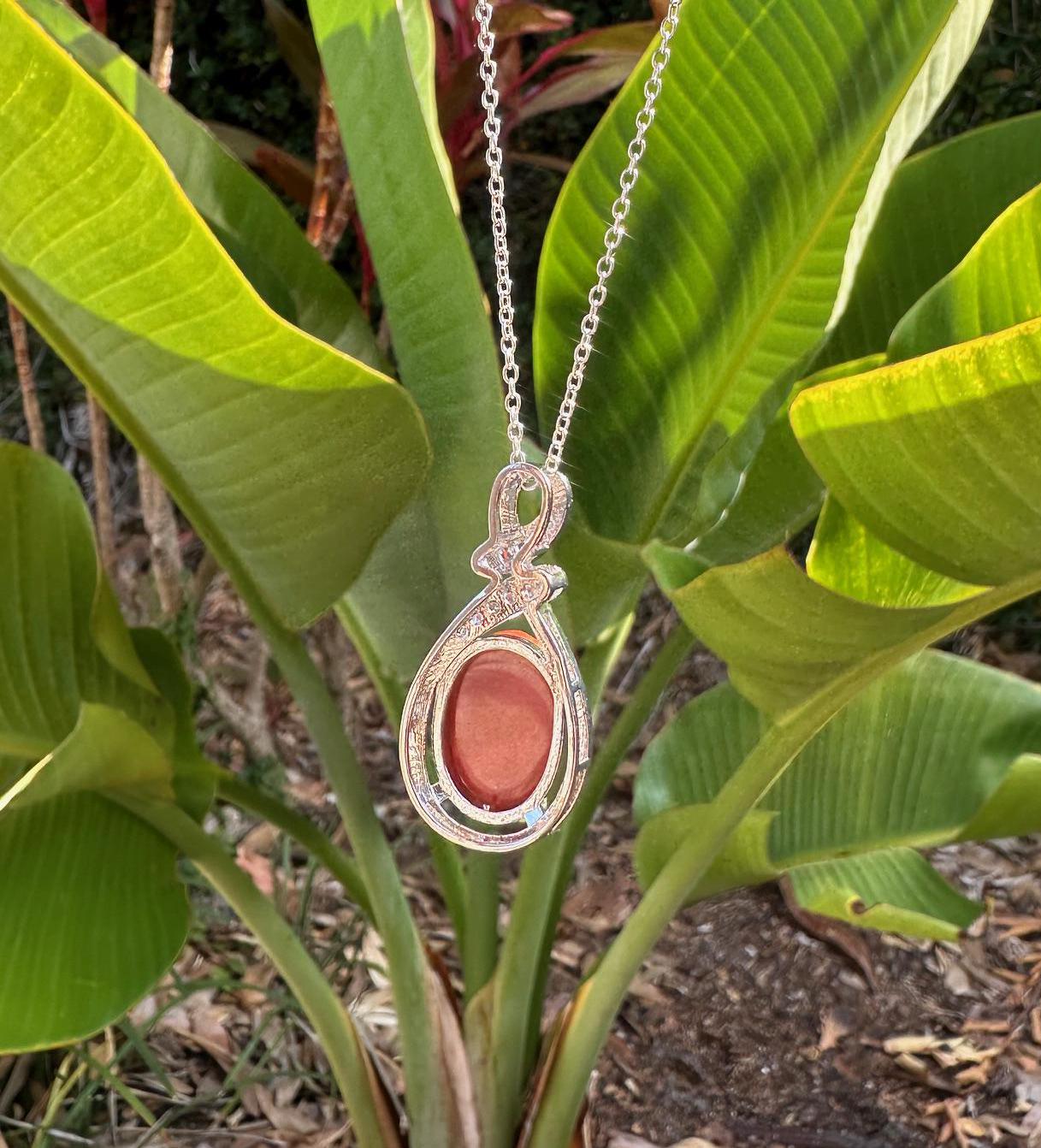Red Jasper Swirl Pendant Necklace