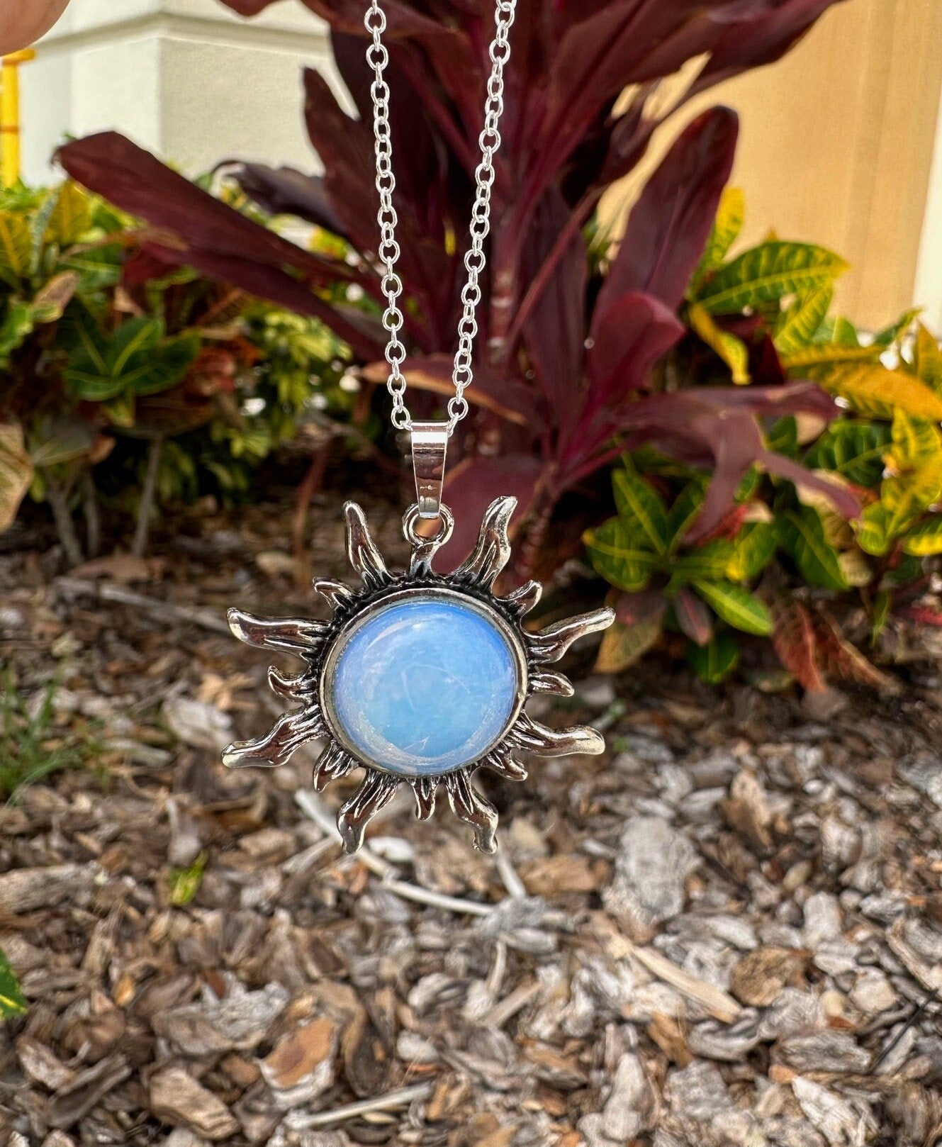 Opalite Sun Pendant Necklace