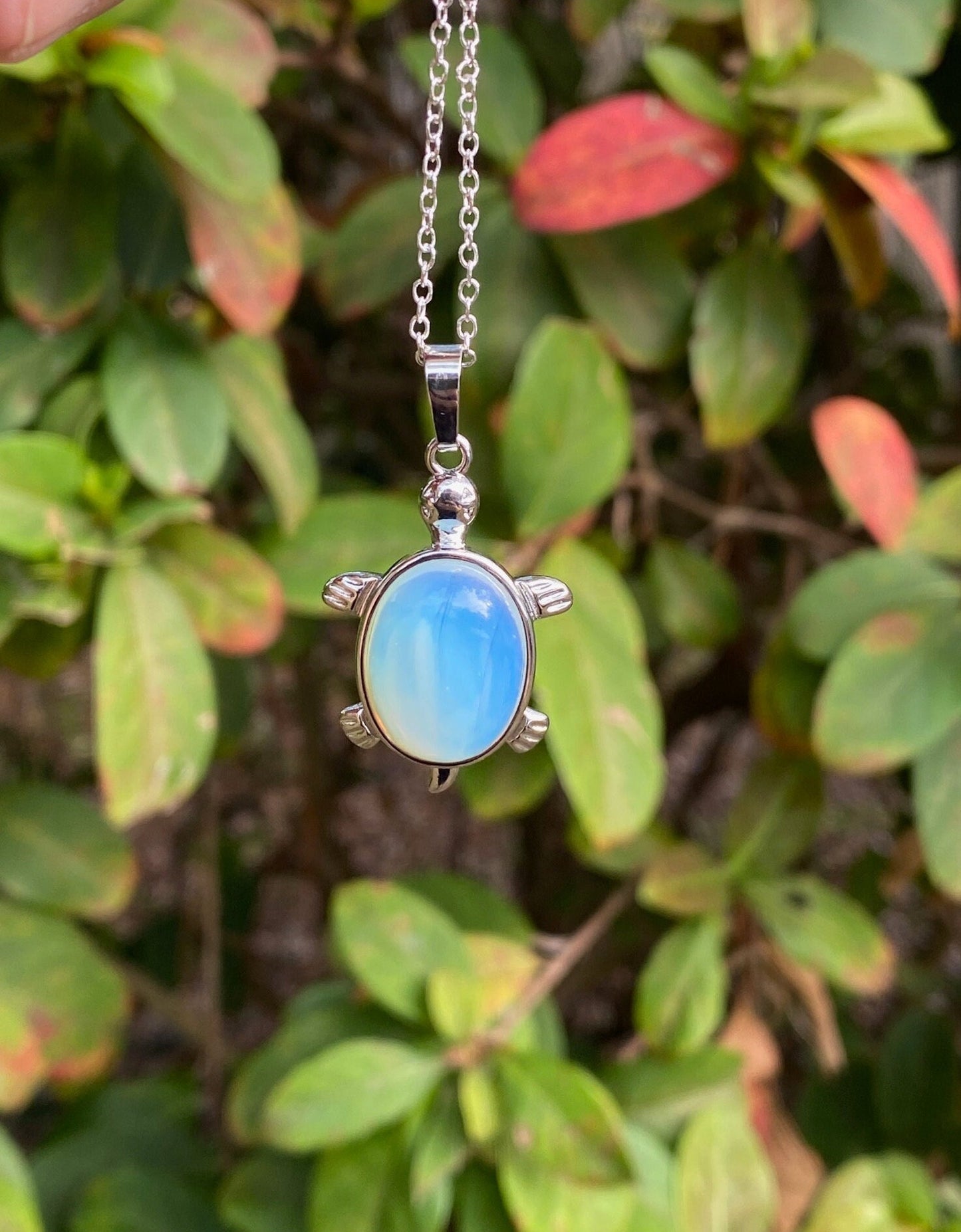 Opalite Turtle Pendant Necklace