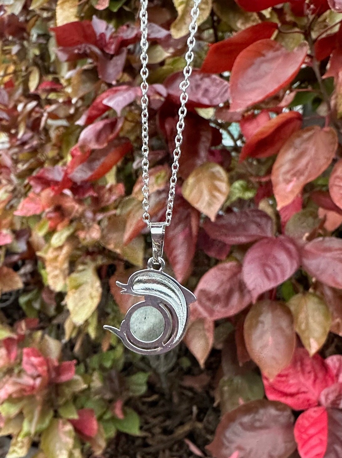 Dainty Labradorite Dolphin Pendant Necklace