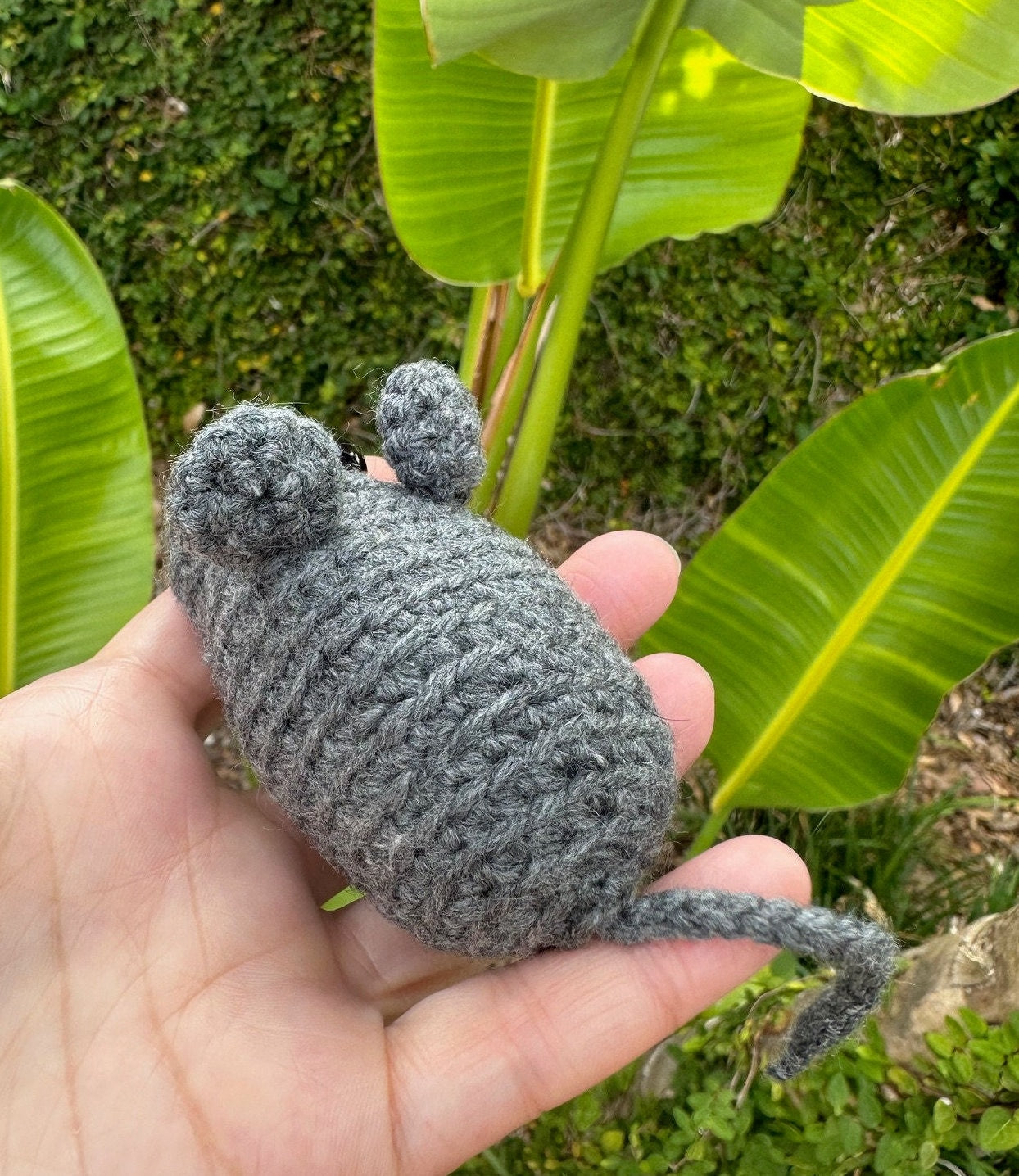 Crochet Grey Rat Figurine