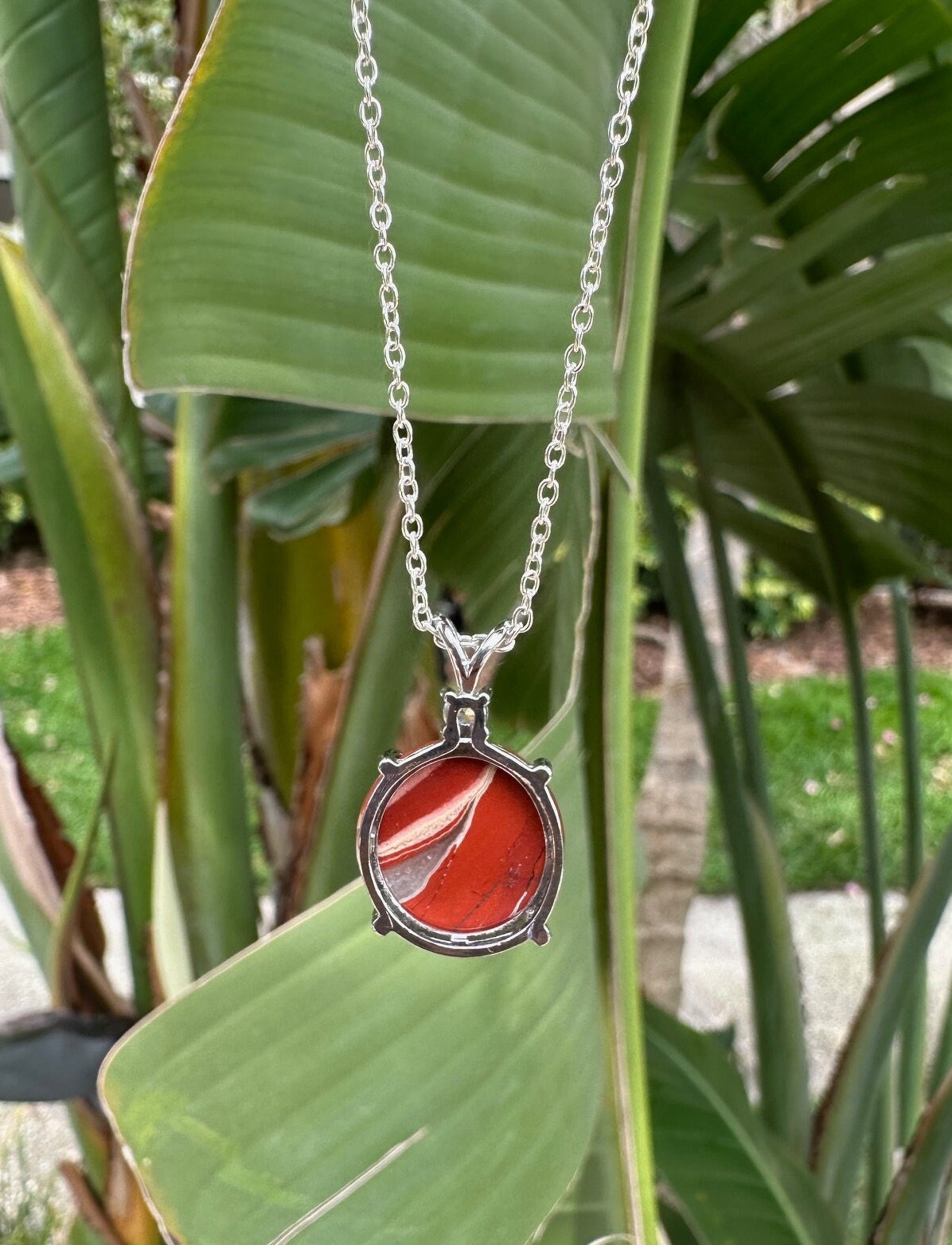Rainbow Jasper Prism Pendant Necklace