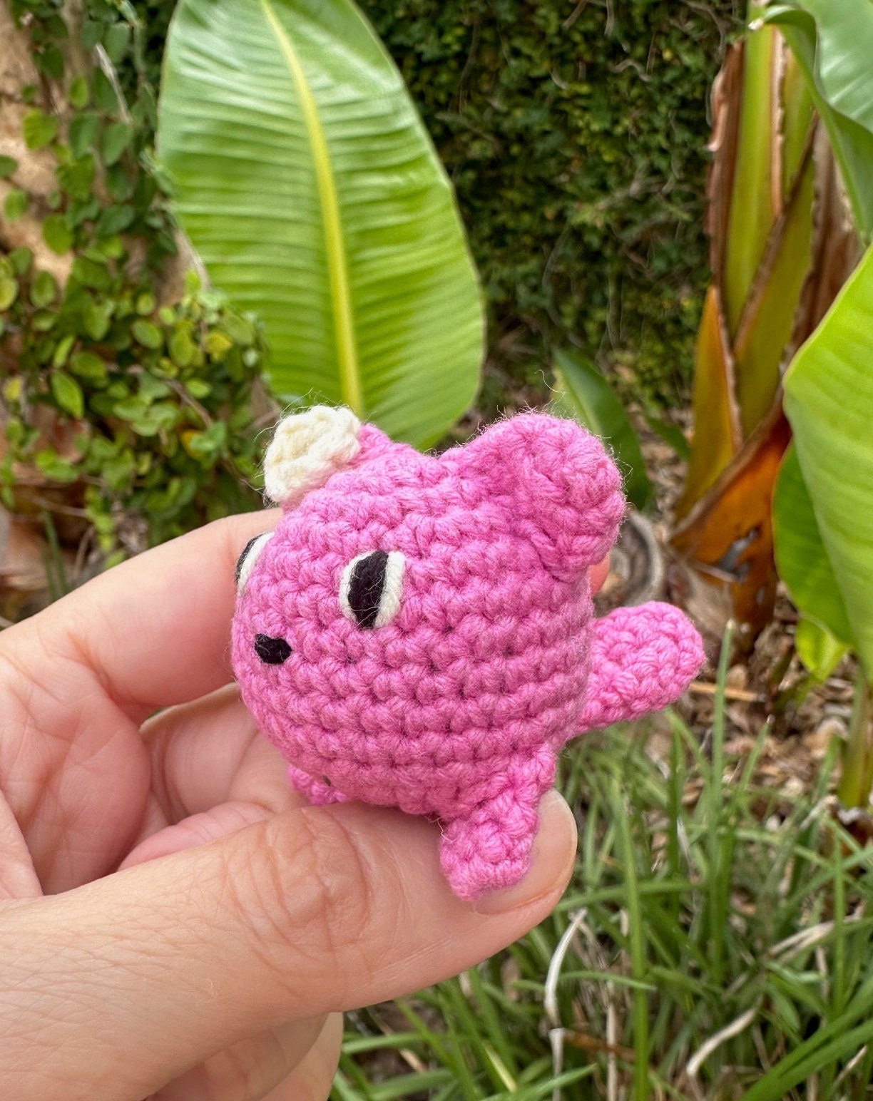 Crochet Pink Kitten Figurine