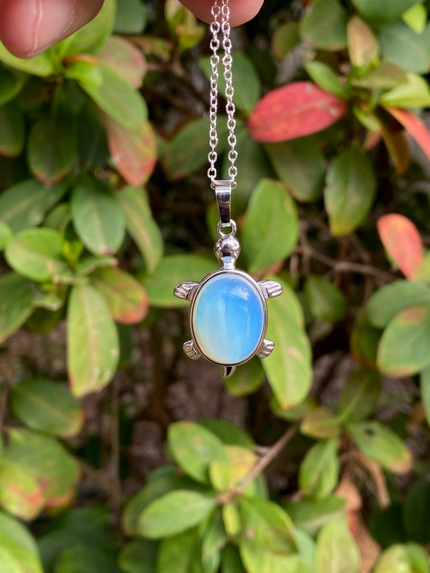 Opalite Turtle Pendant Necklace