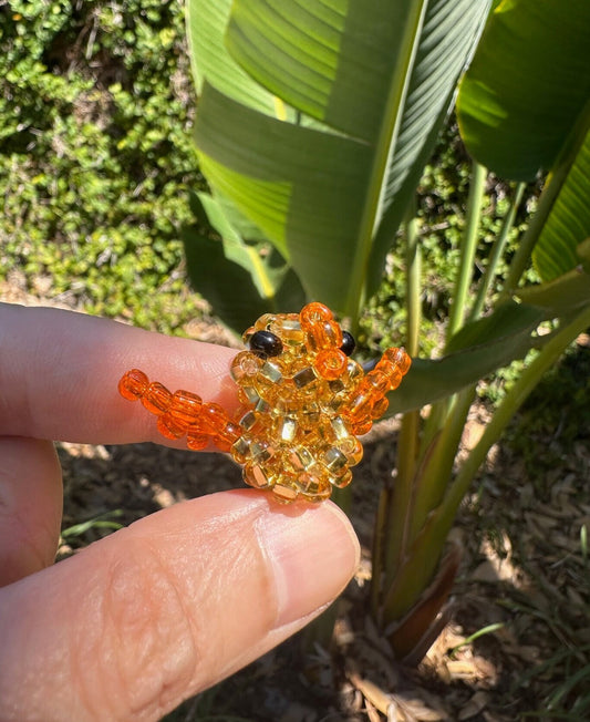 Beaded Golden Easter Chick Figurine