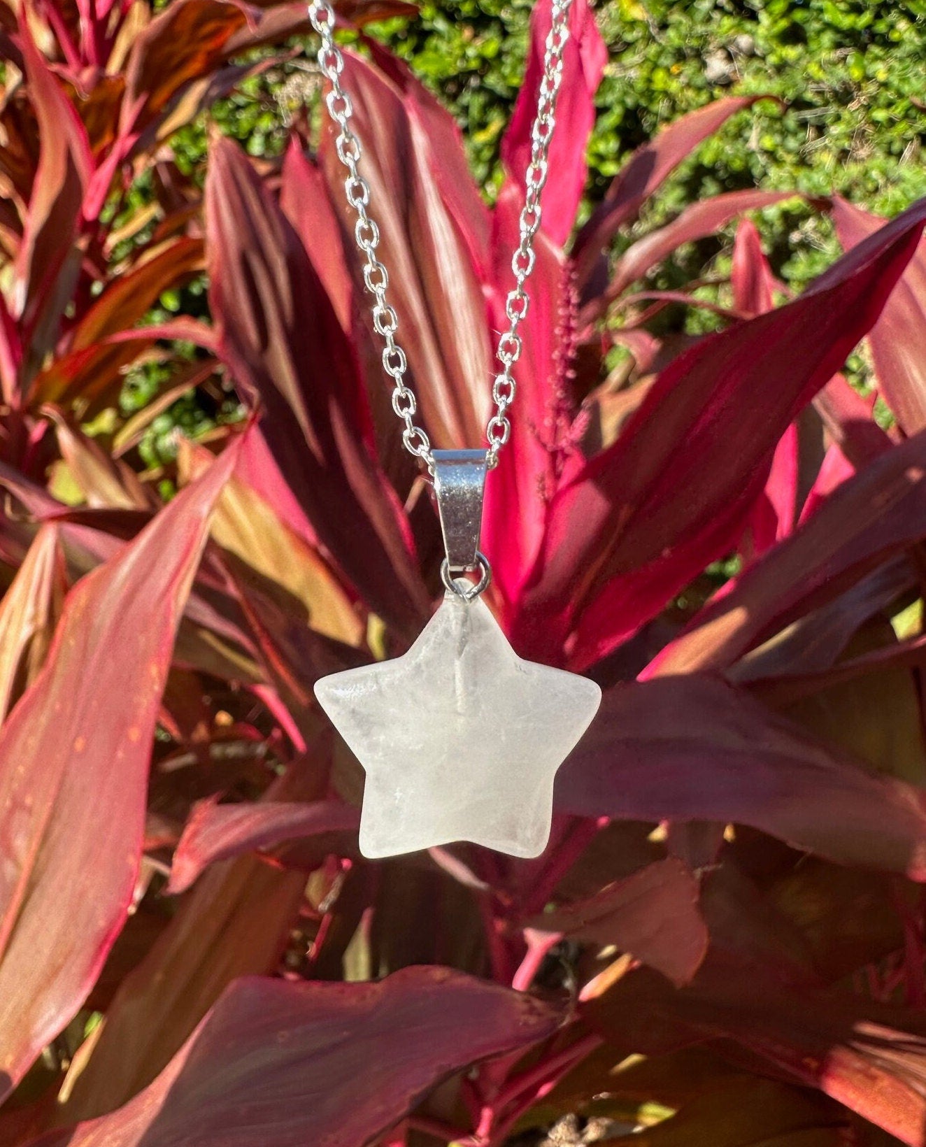 Clear Quartz Star Pendant Necklace