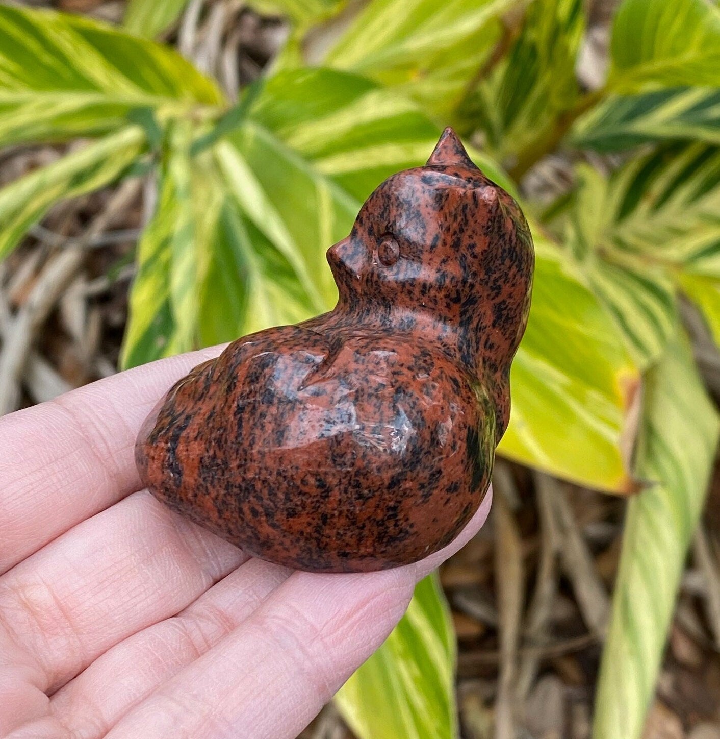 Mahogany Obsidian Cat Figurine