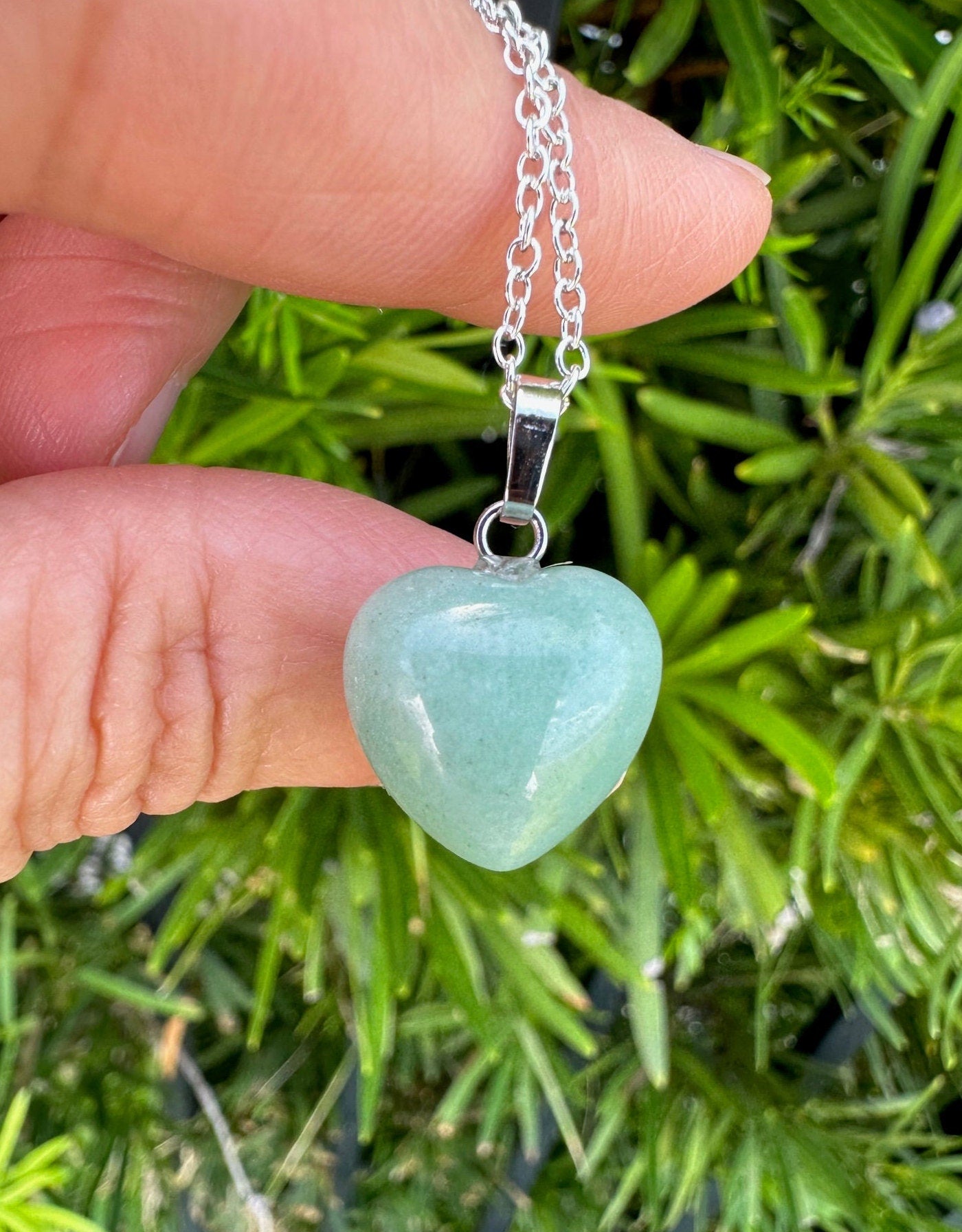 Green Aventurine Heart Pendant Necklace