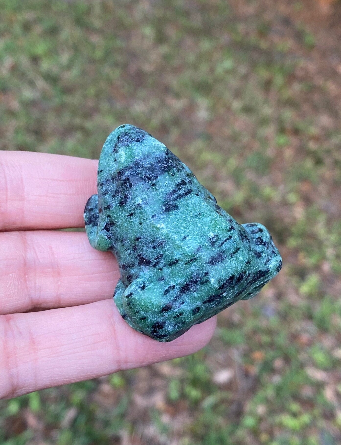 Zoisite Frog Figurine
