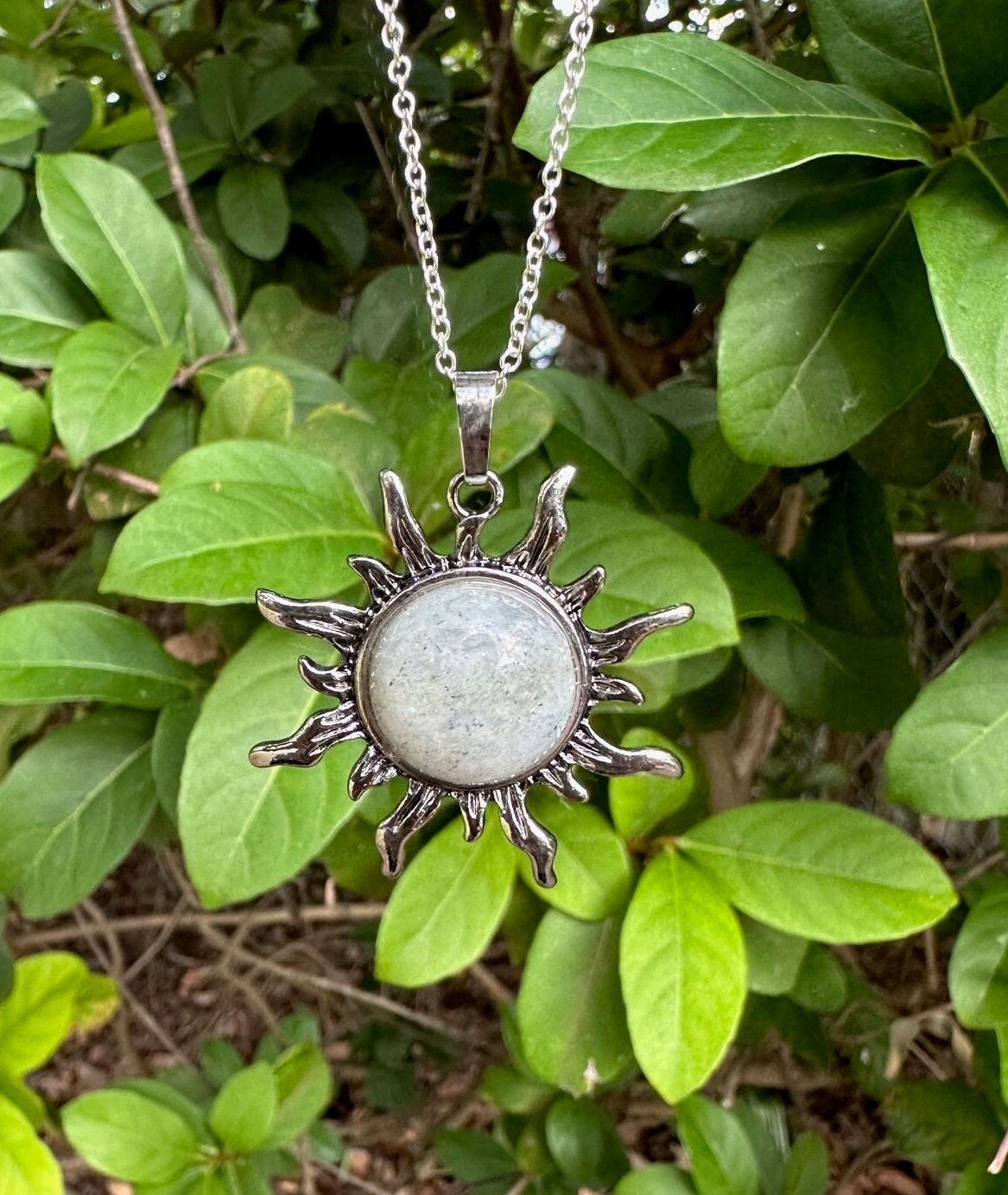 Labradorite Sun Pendant Necklace