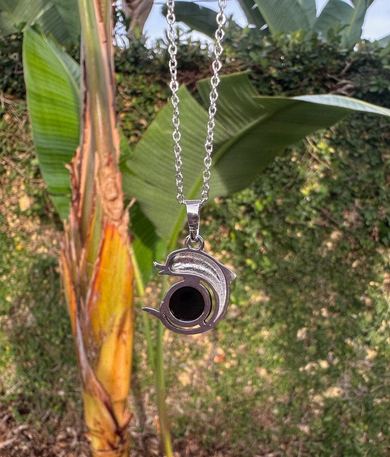 Obsidian Dolphin Necklace