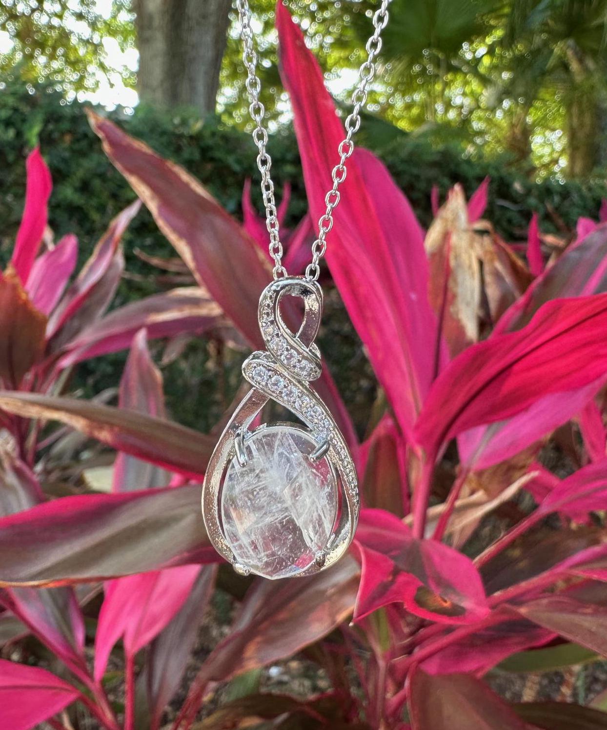 Clear Quartz Swirl Necklace