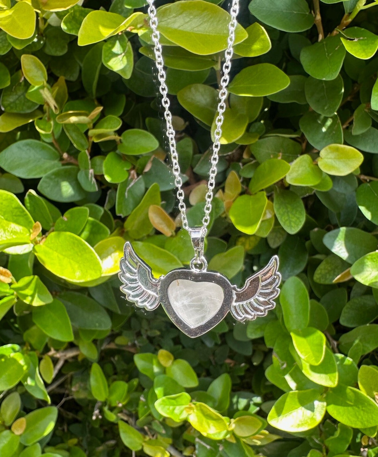 Clear Quartz Wings Pendant Necklace