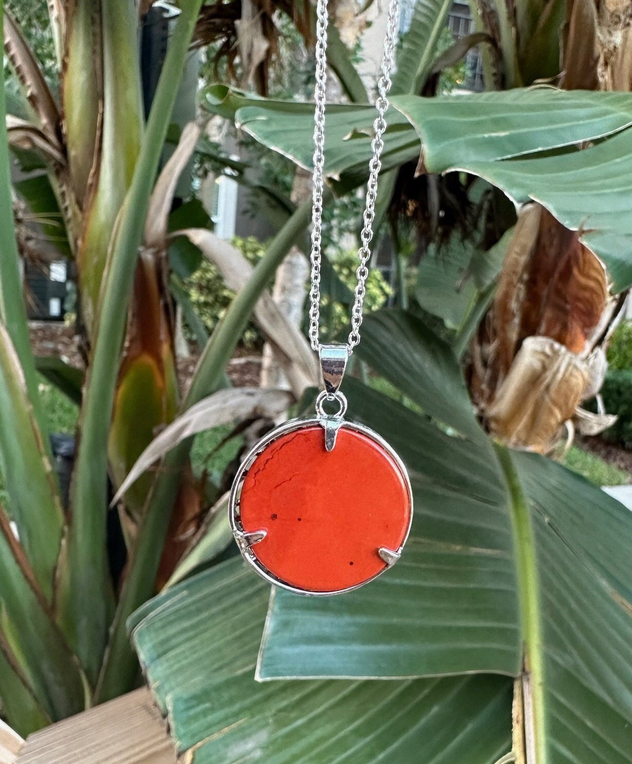 Red Jasper Owl Pendant Necklace