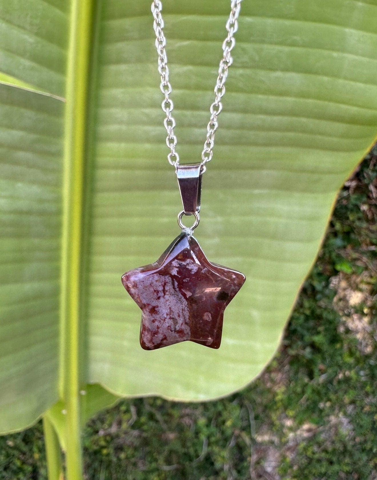 Indian Agate Star Pendant Necklace