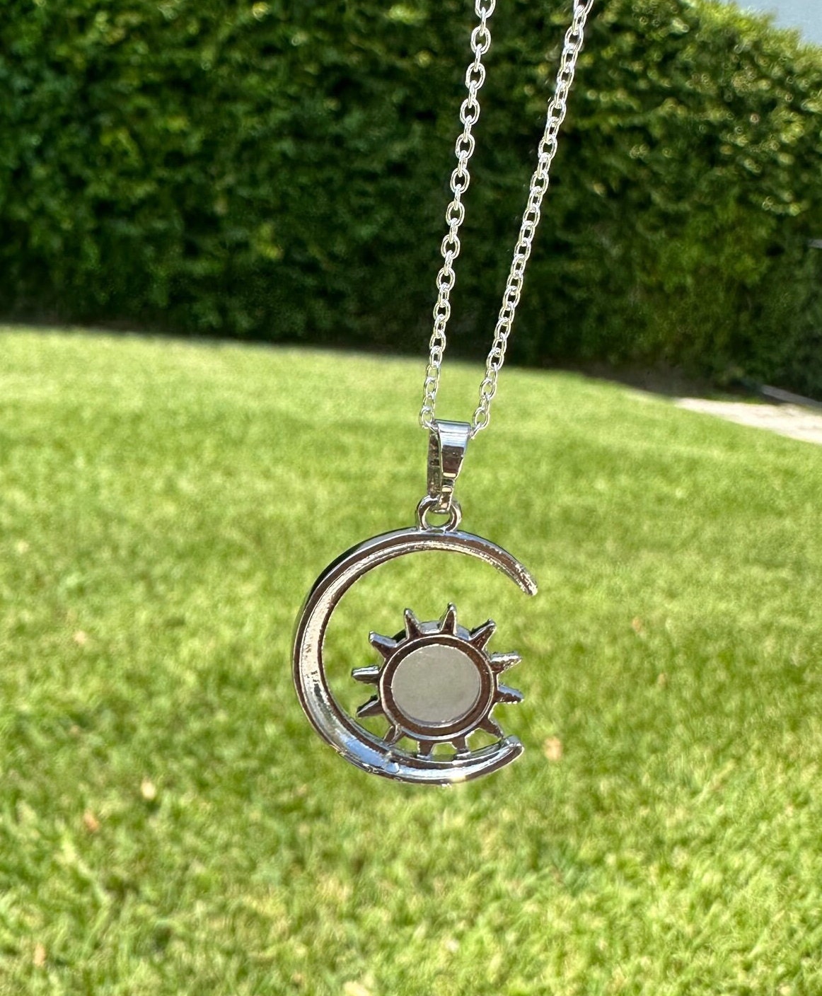 Rose Quartz Crescent Sun Necklace