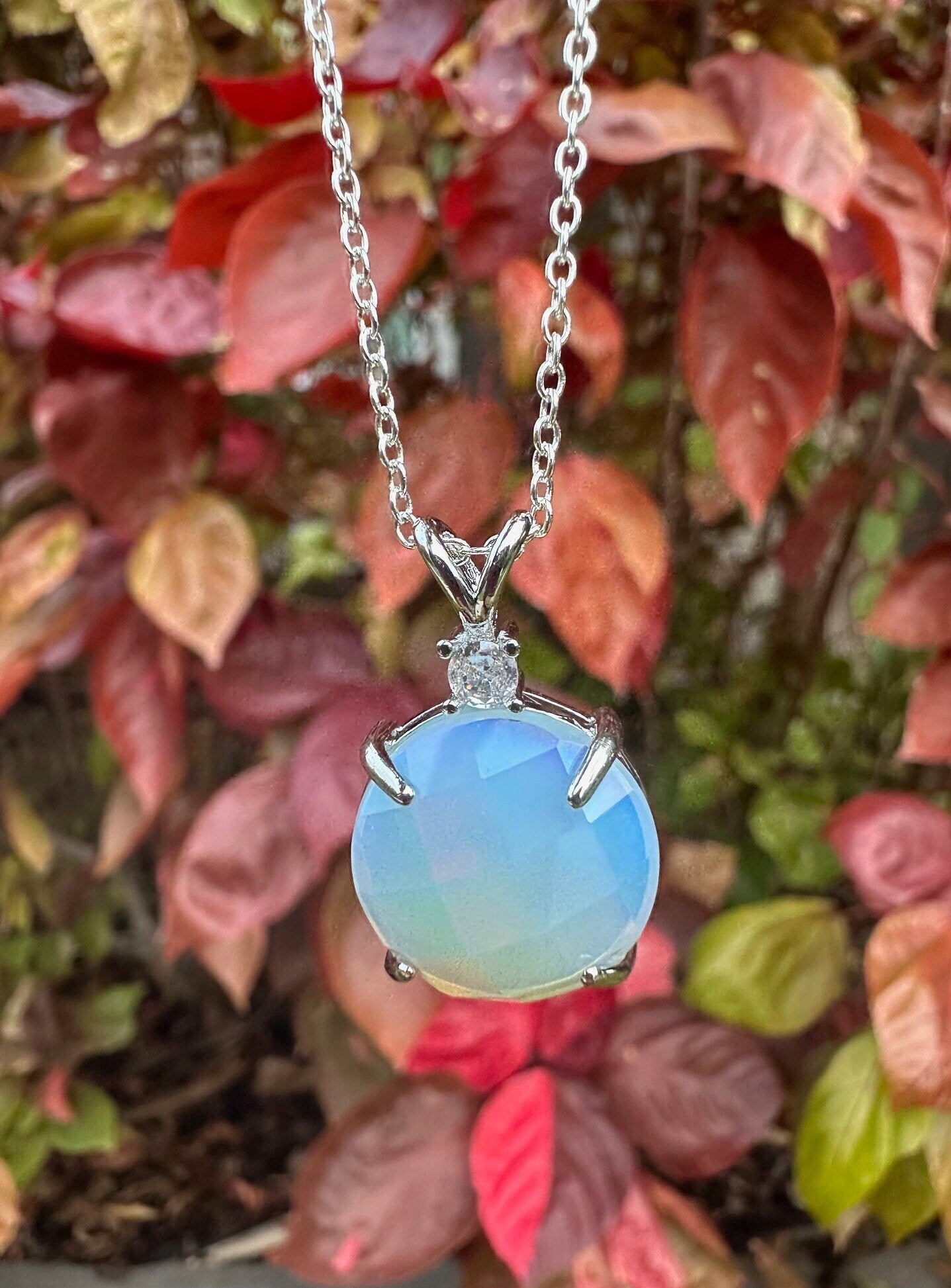 Opalite Prism Pendant Necklace
