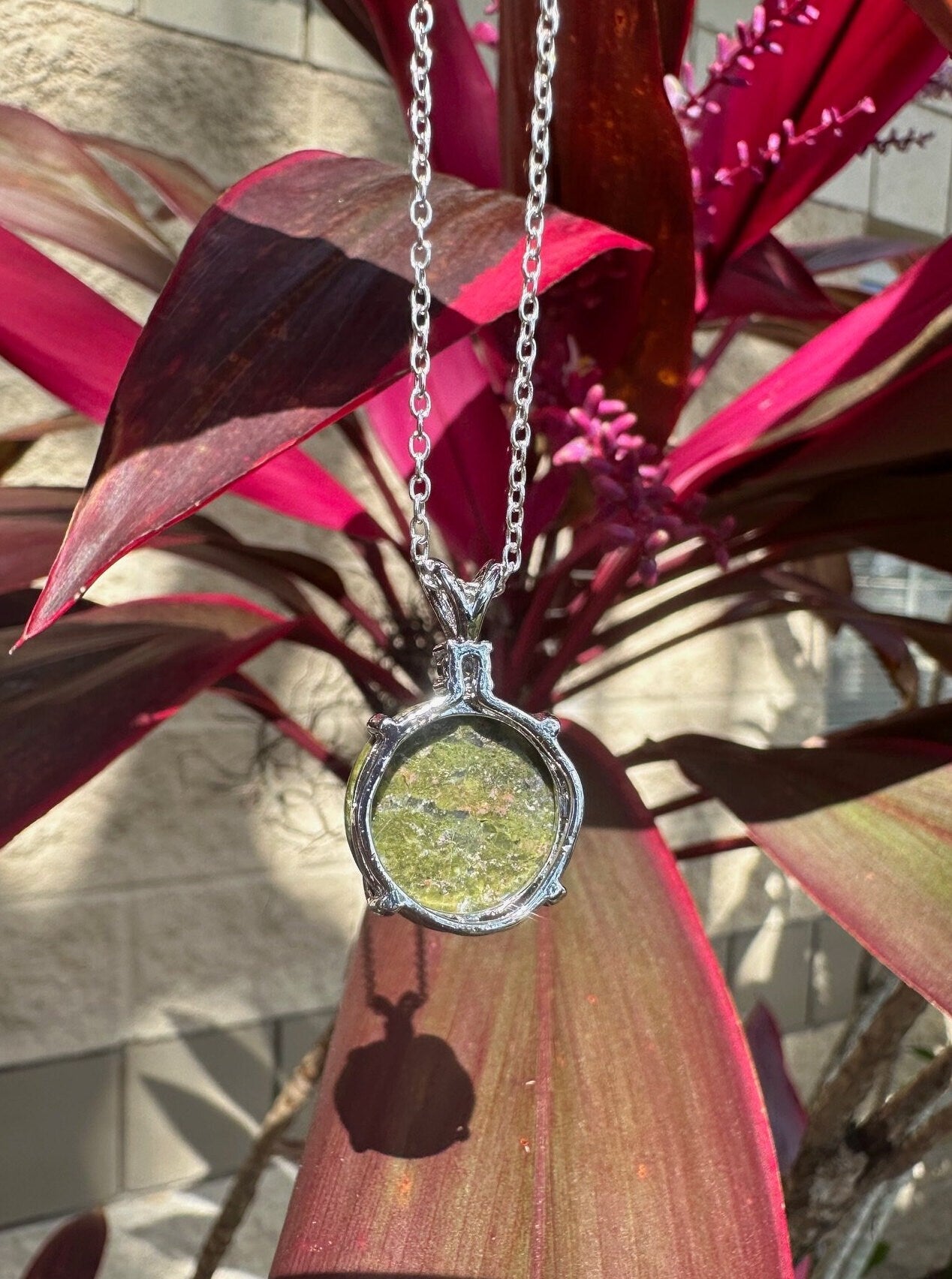 Unakite Prism Pendant Necklace
