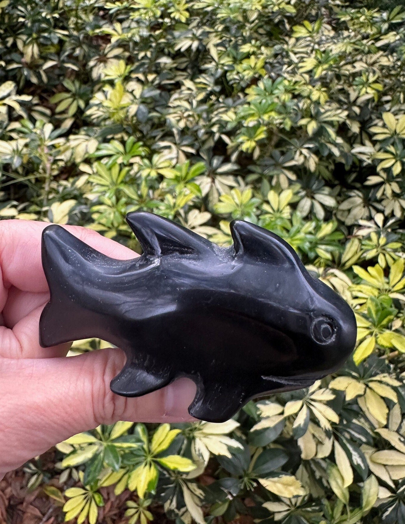 Obsidian Shark Figurine