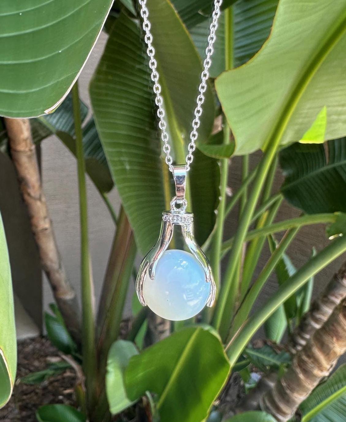 Opalite Hands Pendant Necklace