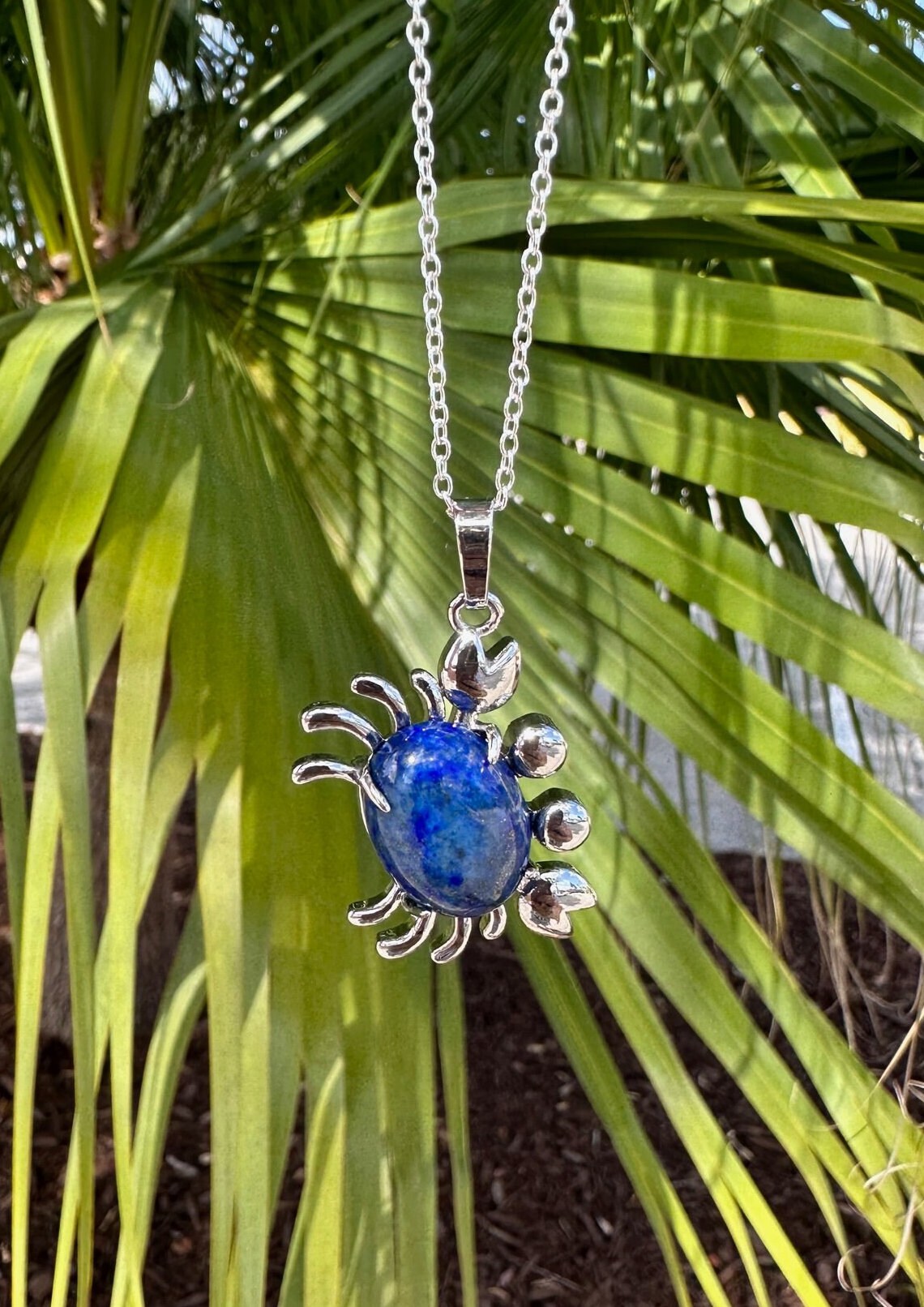 Lapis Lazuli Crab Necklace