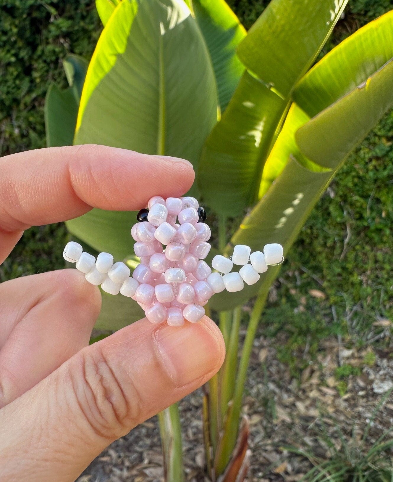 Beaded Soft Pink Easter Chick Figurine