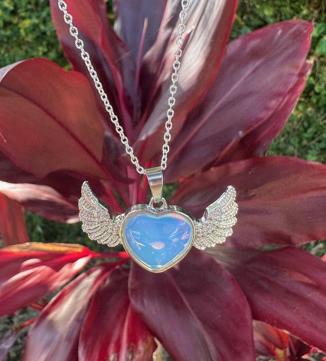 Opalite Wings Pendant Necklace