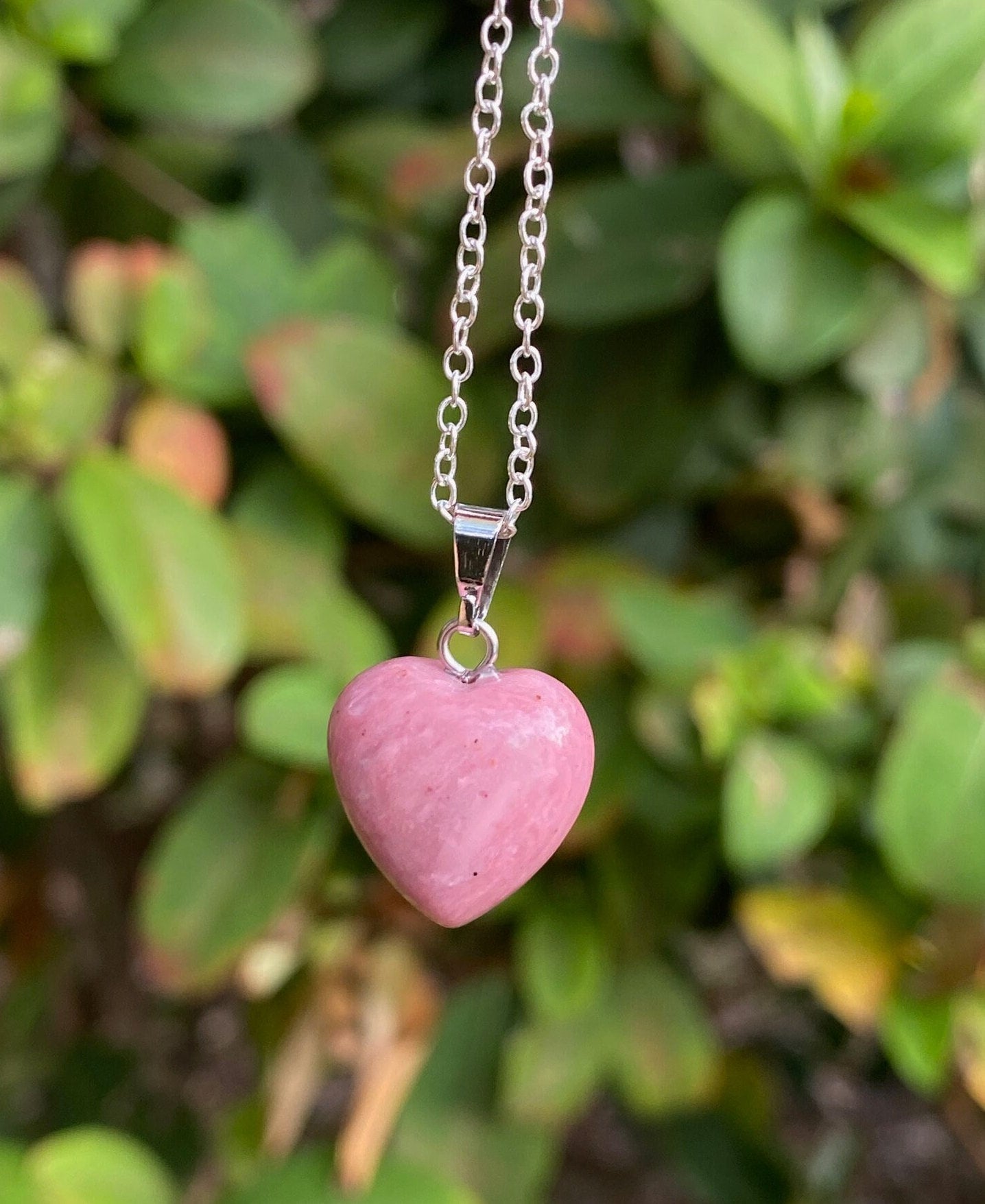 Rhodonite Heart Pendant Necklace