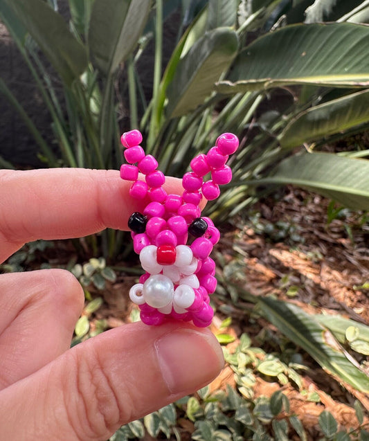 Beaded Magenta Easter Bunny Figurine