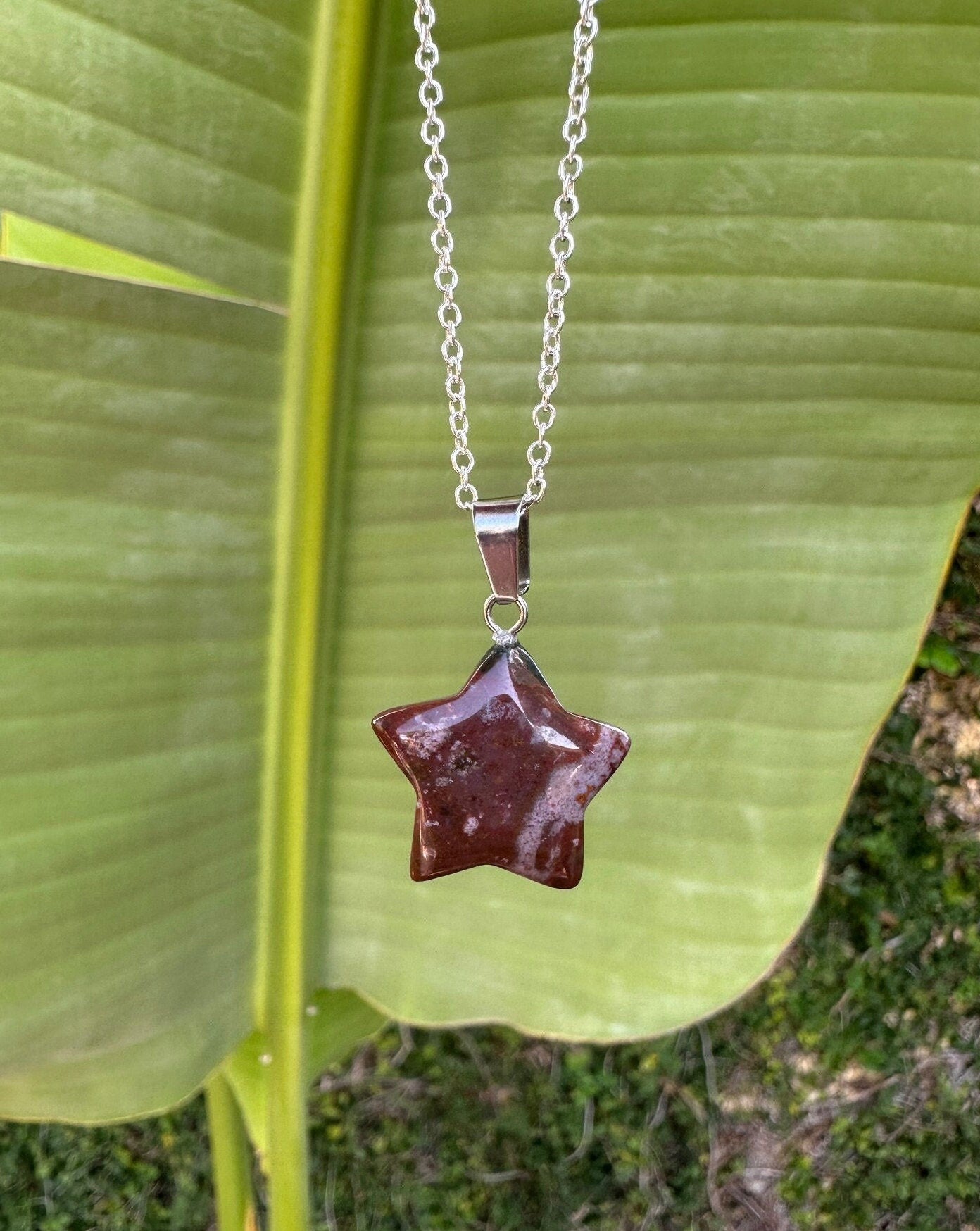 Indian Agate Star Pendant Necklace