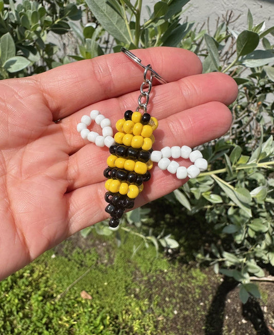 Beaded Bumble Bee Keychain