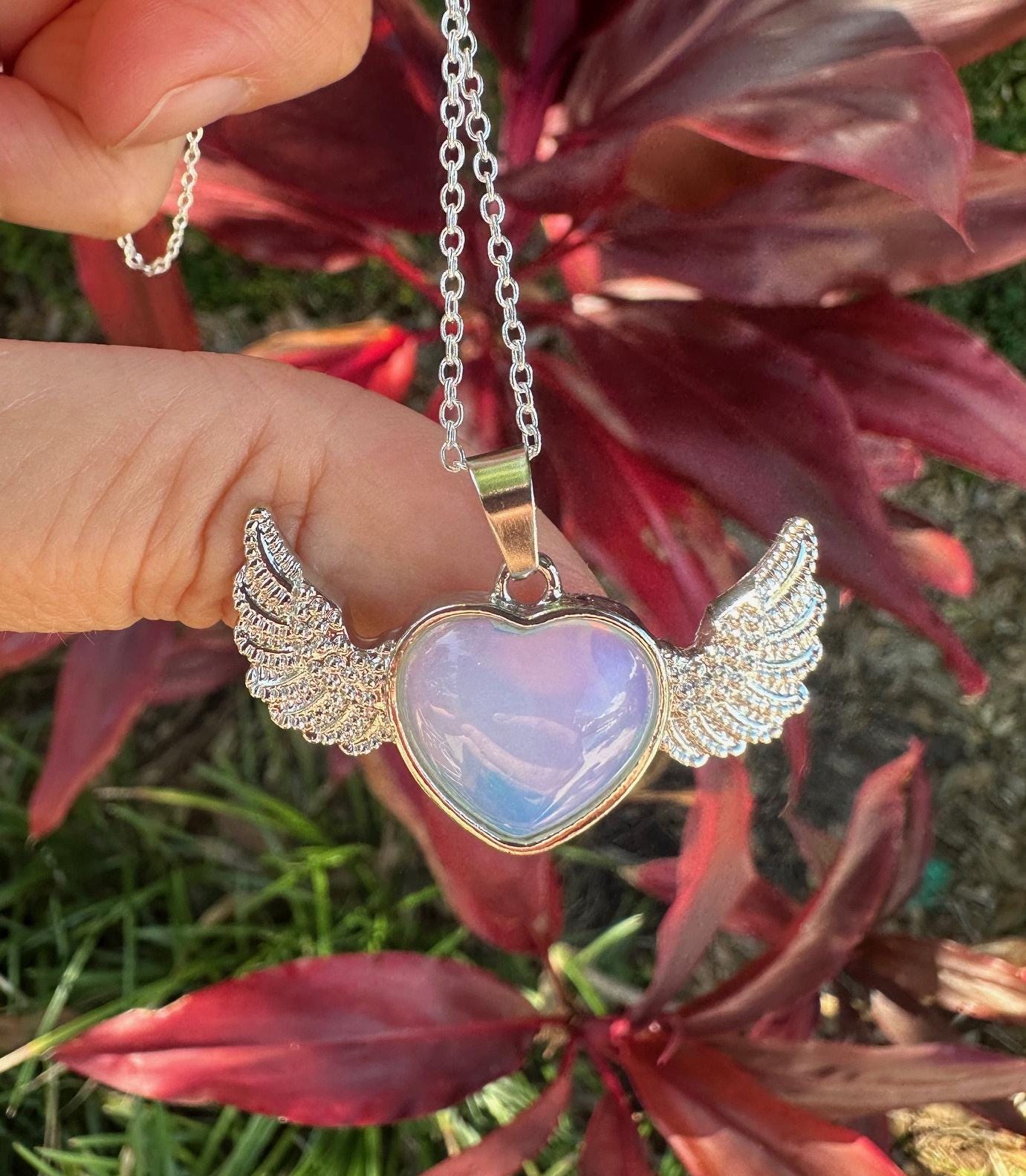 Opalite Wings Pendant Necklace